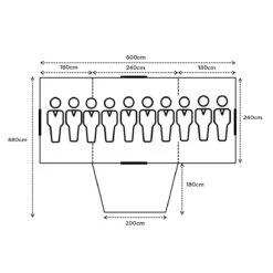 Turbo Lite Twin Tent 240 -Outdoor Camping Gear TurboLiteTwinTent240 Floorplan