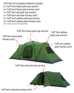 Tuff Tent Yellow Pole Top Section